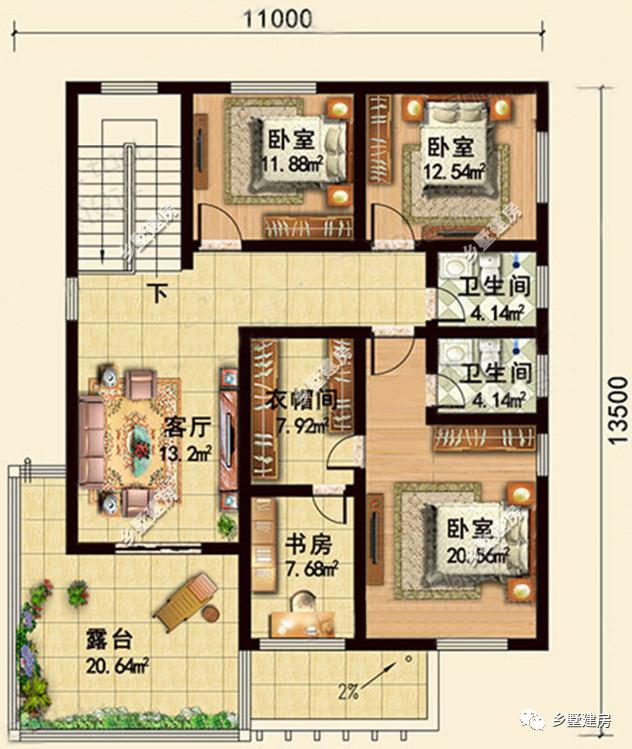 一款只需要20萬就能建起的農村二層別墅，四室兩廳還有書房露臺加車庫，你不心動嗎？
