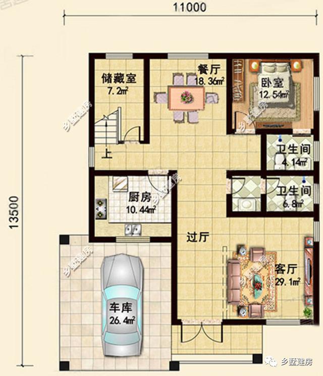 一款只需要20萬就能建起的農村二層別墅，四室兩廳還有書房露臺加車庫，你不心動嗎？