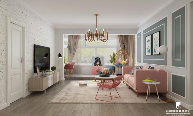 156m2北歐宜家裝修案例，整個空間溫馨，充滿甜蜜感
