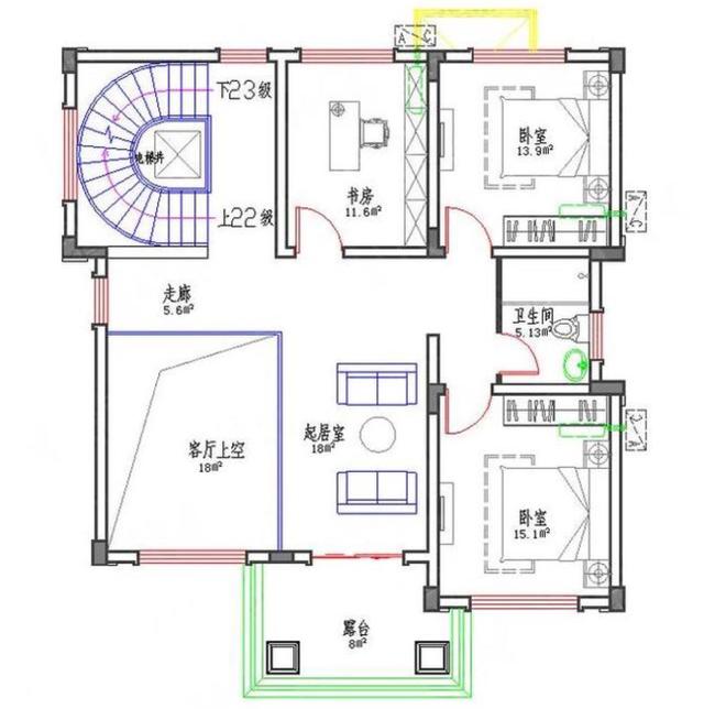 三層自建別墅設計圖，結構非常簡單，稍有經驗的工程隊，拿圖就可以建房了