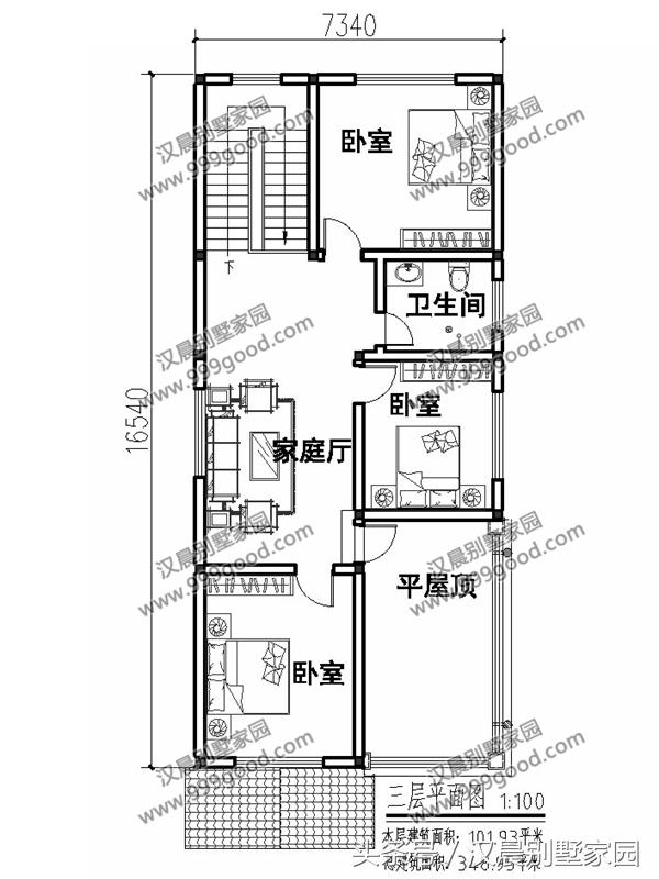 2棟騎樓式簡歐別墅設(shè)計圖，美觀又實(shí)用，第2款開間7.3米
