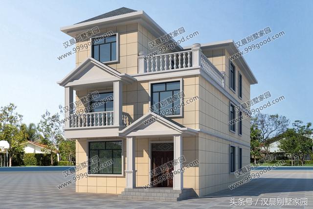 2棟騎樓式簡歐別墅設(shè)計圖，美觀又實(shí)用，第2款開間7.3米