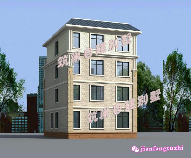 110平米四層農村自建房，外觀簡約精致，易于施工。