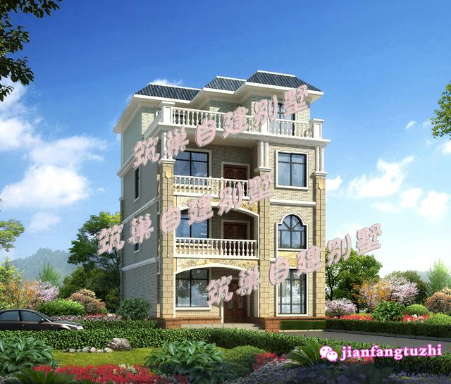 110平米四層農村自建房，外觀簡約精致，易于施工。