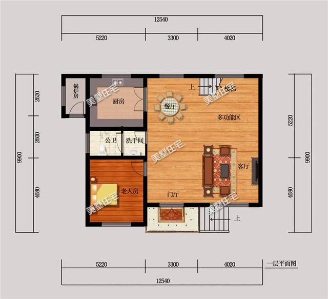 12.54X9.9米二層別墅設計圖，建成不輸村里大房子，關鍵是還帶院子！