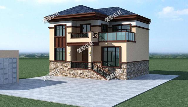 12.54X9.9米二層別墅設計圖，建成不輸村里大房子，關鍵是還帶院子！