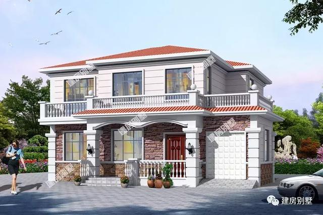 14.9×13.7二層農村自建房，配車庫有豪華主臥，太想建一棟