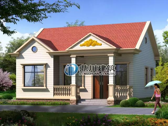 10.5×9.6米一層農村自建房，14萬建毛坯，經濟實用還洋氣！