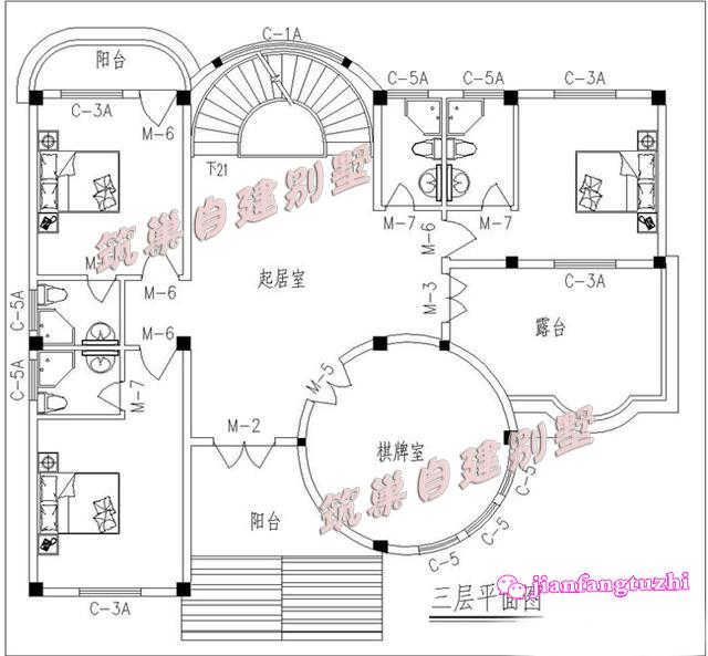 16x14米三層半歐式別墅樓中樓農(nóng)村自建房，造價55萬，高端豪華大氣