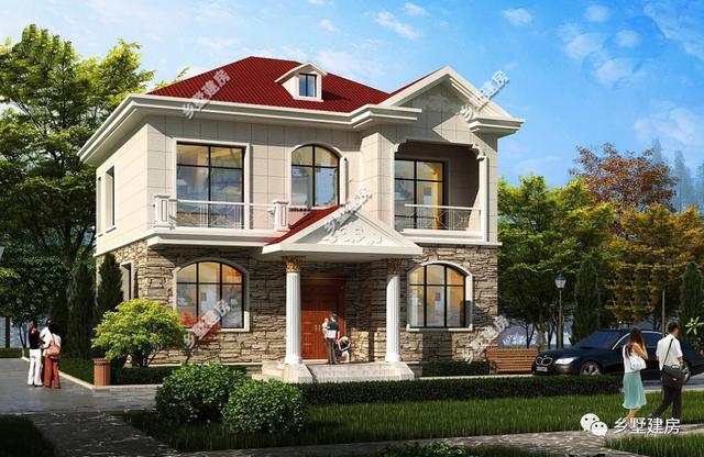 用20萬就能建造二層別墅設(shè)計圖，掀起農(nóng)村建房熱潮，這么美的別墅，你還不心動嗎？