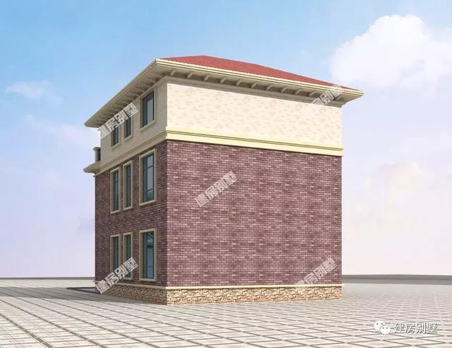 9.3×13米三層農村別墅設計圖，面磚配的好，也能美的讓人著迷