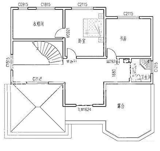 占地面積約160平方米3廳6臥三層別墅設計圖，奢華大氣，主體造價55萬