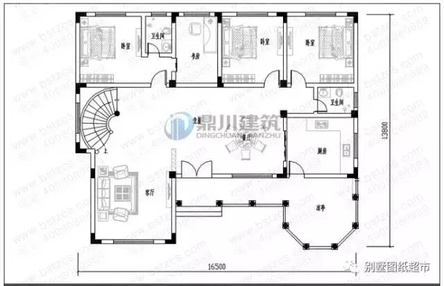 4套帶旋轉樓梯三層農村別墅設計圖，復式設計很大氣，旋轉樓梯最驚艷！
