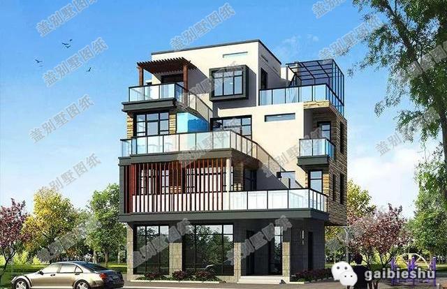 10米×9米四層3廳8臥現(xiàn)代新農(nóng)村自建房，造價30萬