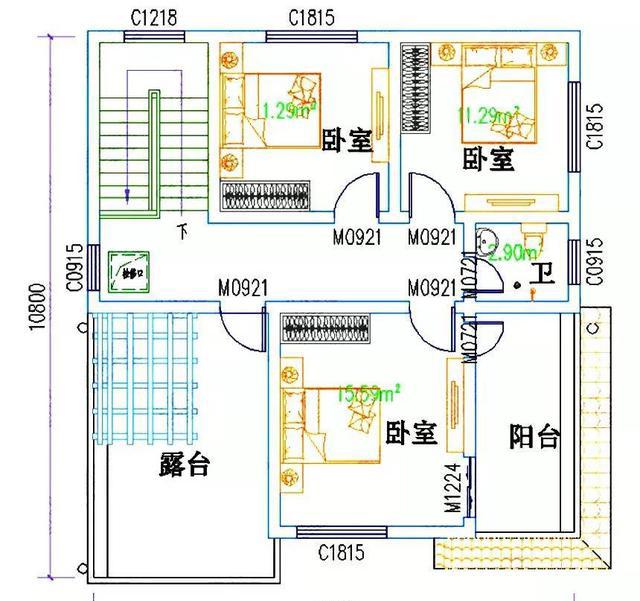 占地約100平方米三層7臥別墅設計圖，造價28萬
