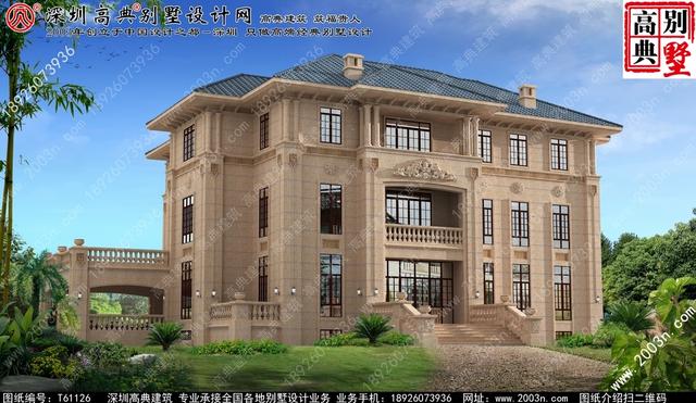 復式三層純石材別墅設計圖，整體構造時尚大氣，帶影視廳+地下室+車庫