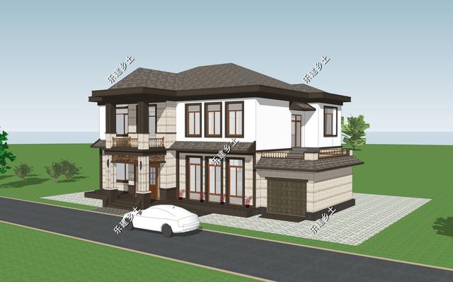 河北省任丘市王先生二層別墅設(shè)計圖，綜合歐式+中式的別墅特點，呈現(xiàn)出自然的柔美
