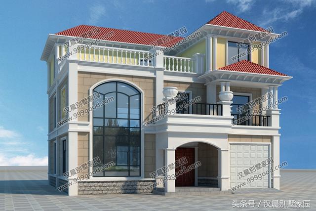 12.3X12.1米三層歐式別墅設計圖，大氣經(jīng)典，帶車庫。