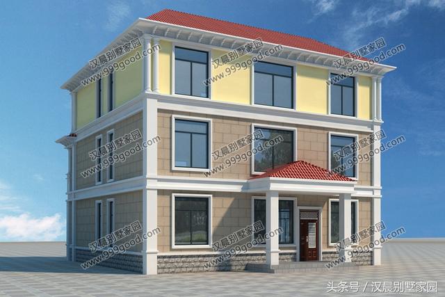 12.3X12.1米三層歐式別墅設計圖，大氣經(jīng)典，帶車庫。