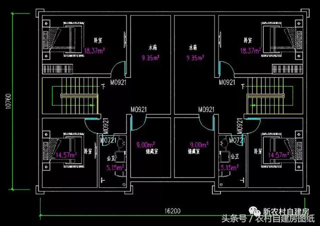 五棟兄弟雙拼別墅設(shè)計(jì)圖，3款共堂屋，一款帶門(mén)面，單戶最低16萬(wàn)