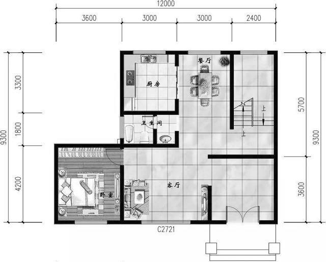 三層新農(nóng)村住宅設(shè)計圖，占地100平，采用框架結(jié)構(gòu)，主體造價30萬，附有建成效果圖