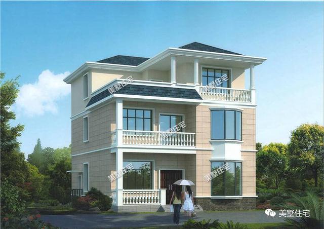 30萬10X12米三層別墅設計圖，7室2廳大露臺，建一棟自己的小房子，感受這身邊的美好