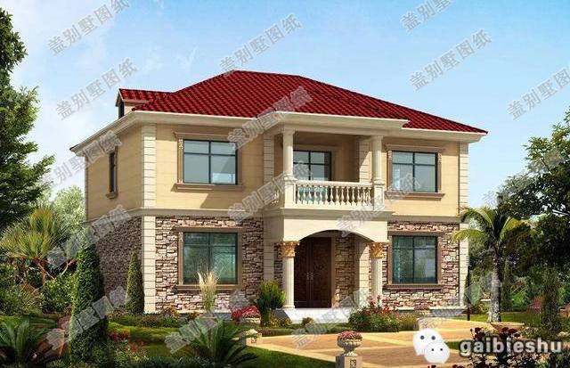 農村二層房屋設計圖開間進深13米×10米，占地面積142平，適合老人居住