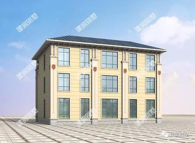 兩棟面寬16米的三層復式別墅設計圖，第一套帶有雙涼亭和觀景露臺很是大氣