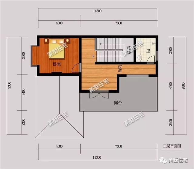 11X9米三層簡歐式風格別墅設計圖，帶飄窗和大露臺，是你喜歡的風格嗎