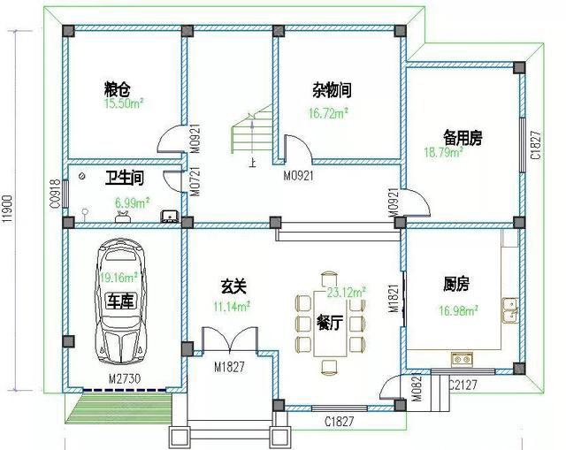 三層15×12米框架結構農村房屋設計效果圖，二三層均設有大露臺