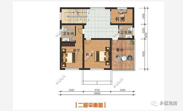 200平田園風(fēng)農(nóng)村自建房別墅設(shè)計(jì)圖，平屋頂與坡屋頂相結(jié)合，趕緊來一棟吧！