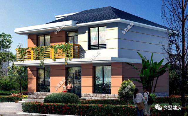 200平田園風(fēng)農(nóng)村自建房別墅設(shè)計(jì)圖，平屋頂與坡屋頂相結(jié)合，趕緊來一棟吧！