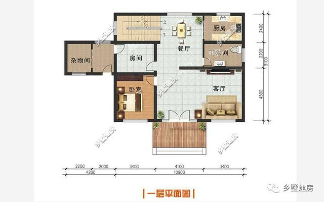 200平田園風(fēng)農(nóng)村自建房別墅設(shè)計(jì)圖，平屋頂與坡屋頂相結(jié)合，趕緊來一棟吧！