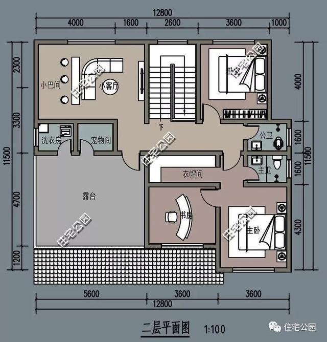 11×12米農村現代風別墅設計圖，大露臺、寵物間、小吧間都是當下室內設計的時尚新寵，年輕人的最愛
