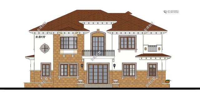 2層歐式別墅設計圖，這樣的外觀和布局，精致也很氣派