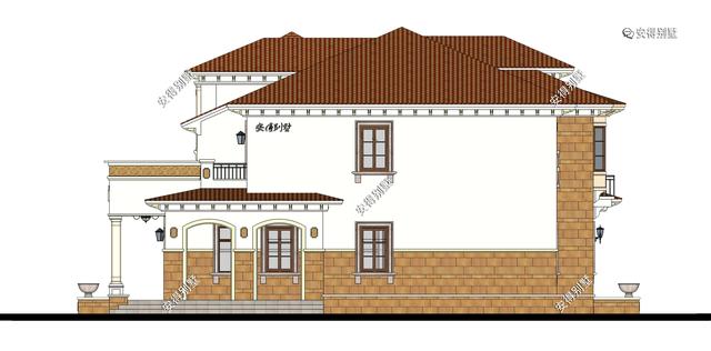 2層歐式別墅設計圖，這樣的外觀和布局，精致也很氣派