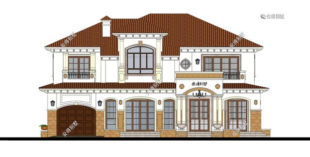 2層歐式別墅設計圖，這樣的外觀和布局，精致也很氣派