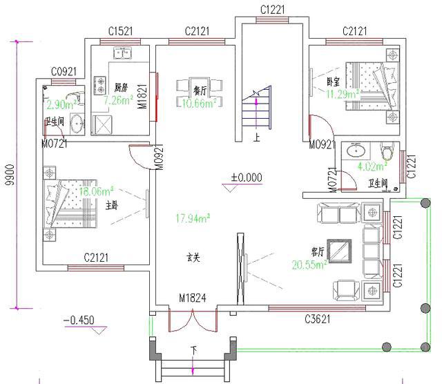 地中海風格三層別墅設計圖，占地130平方米，采用磚混結構類型，主體造價40萬