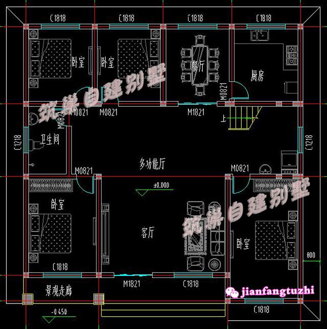 3款一層農村平層別墅設計圖造價10多萬2廳4臥，既然是蓋一層，當然是怎么實惠怎么來