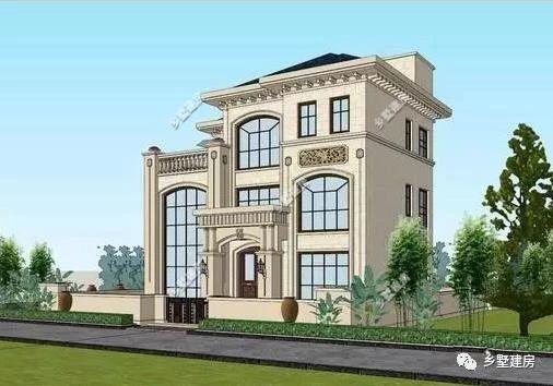 20萬建一棟三層別墅，豪華絕美落地窗，超大的實用露臺，羨煞眾人