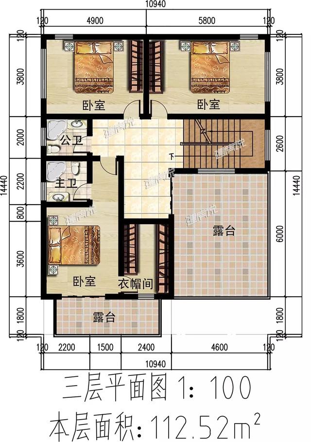 3款三層別墅戶型圖，專為農村設計，外觀大氣內部實用，造價不到40萬