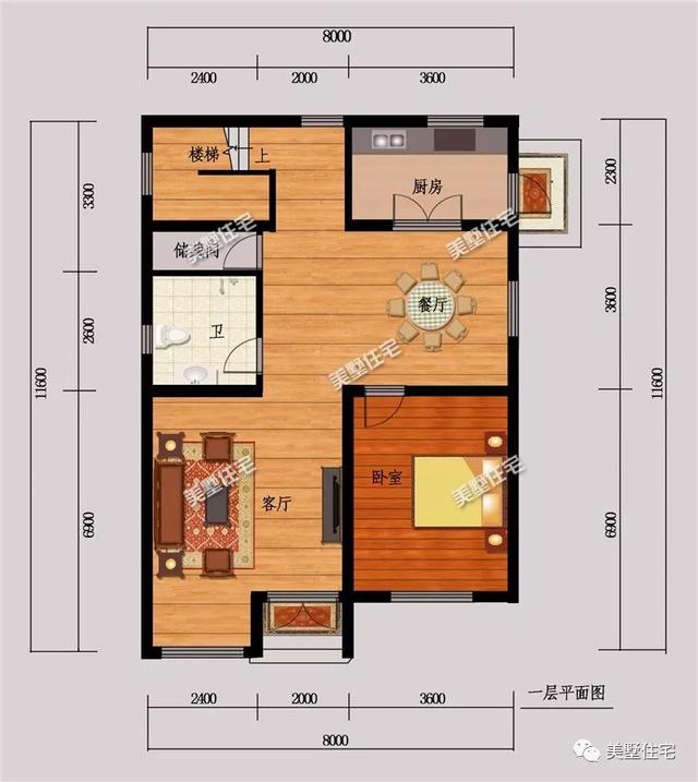 兩款小面寬的別墅戶型圖，占地不足100平，照樣美美噠