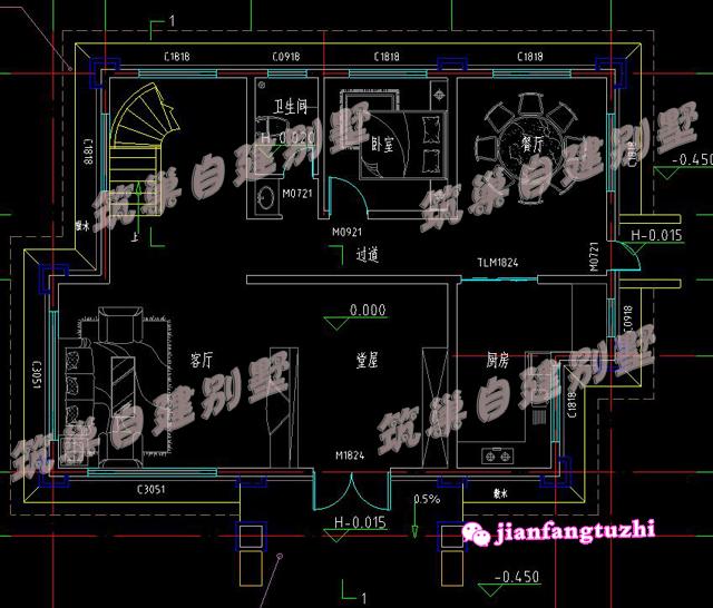 13x10.8米三層自建別墅小洋樓設計圖，磚紅色屋頂+超大落地窗+大露臺，真是太漂亮了