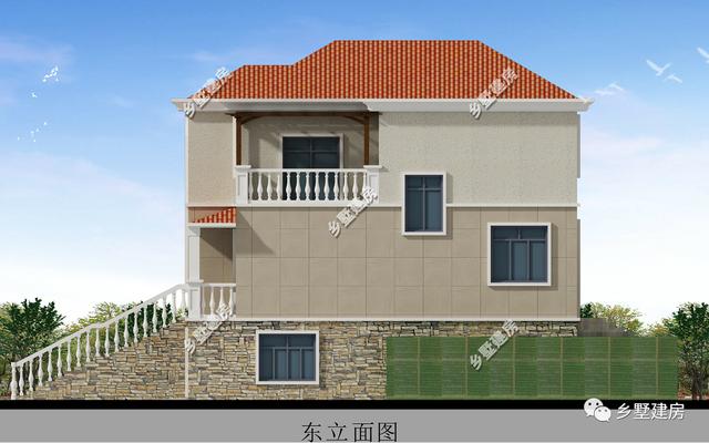 60平大車庫3層自建簡歐別墅圖，映入眼簾的是一排階梯直接可以上二樓，非常的大氣，你值得擁有