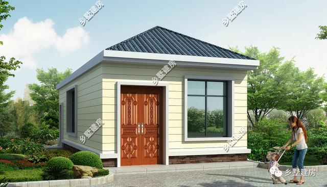 5x13米農村小開間自建房設計圖，湛藍色簡單造型的坡屋頂，簡約、大方，更顯精致