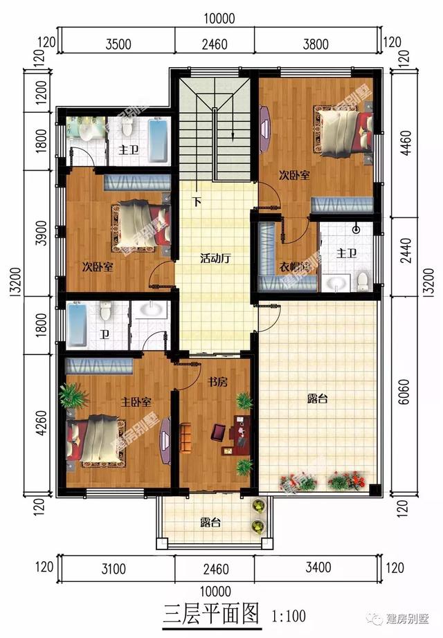 兩款農村別墅設計圖，開間都是10米的，建這樣的房子肯定讓你不被別人比下去