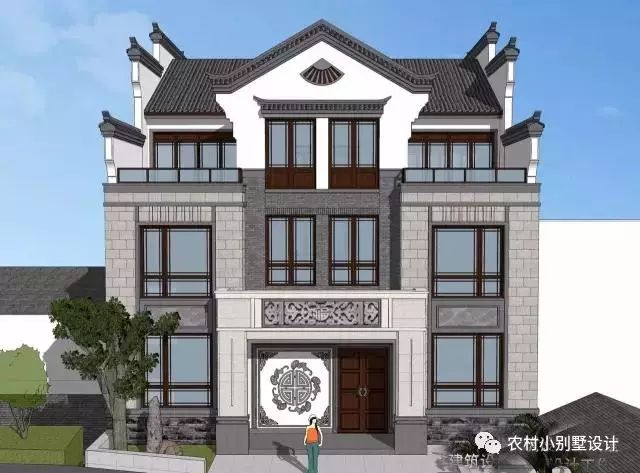 12×11米徽式三層農(nóng)村別墅設(shè)計圖，復(fù)式結(jié)構(gòu)