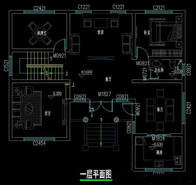 二層農村別墅設計圖，占地面積134平方米，帶KTV+ 健身房，主體造價32萬左右