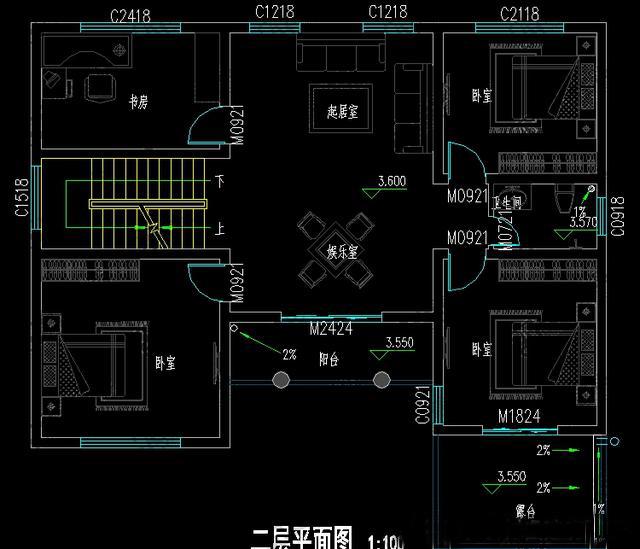 二層農村別墅設計圖，占地面積134平方米，帶KTV+ 健身房，主體造價32萬左右