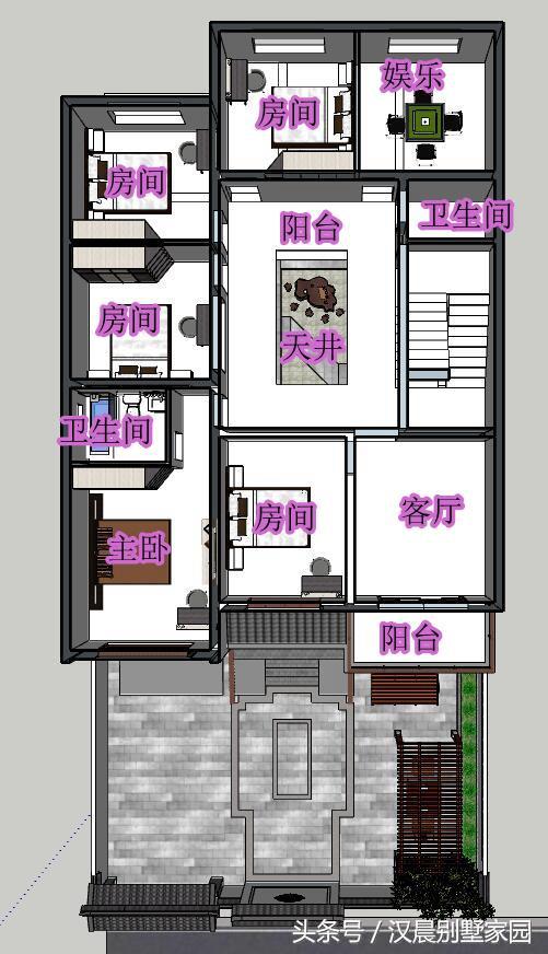 最近大熱的新中式別墅設計圖，新式徽派建筑風還帶院子，這樣的款式還滿意么？